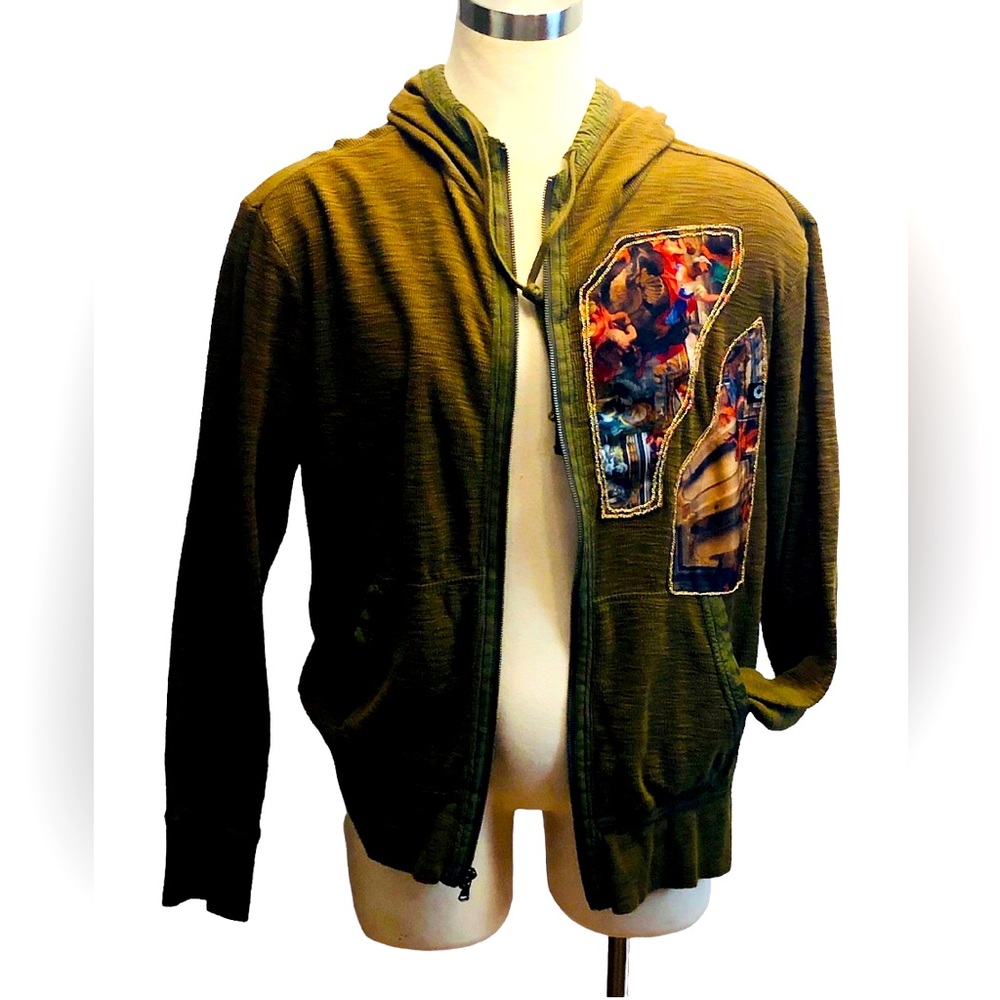 1 of 1 green Hoodie Cathedral print motif chain Large